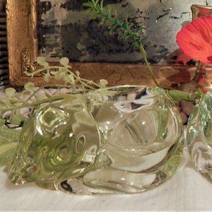 Vintage Pr. INDIANA Glass Co Snug N' Cozy Kitten Candle Holders/Figurines C 1970